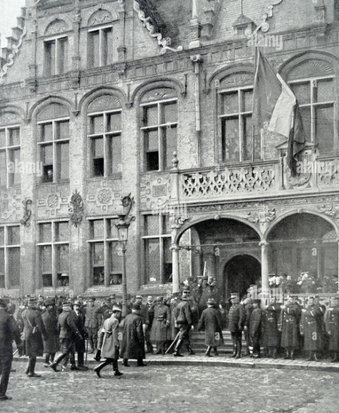 Roi Albert et Président Poincaré à Furnes